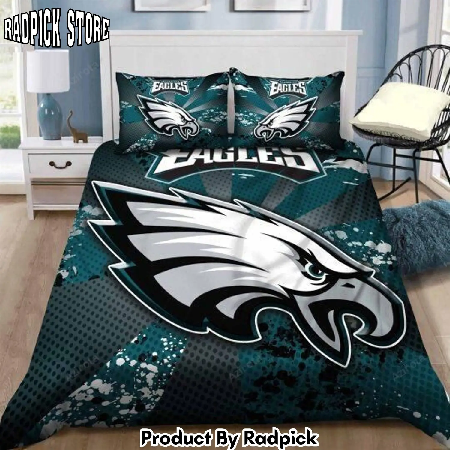Radpick v6 philadelphia eagles bedding set duvet cover pillow cases rp327495